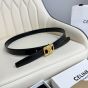 Celine MEDIUM REVERSIBLE FRAMED TRIOMPHE BELT in TAURILLON AND LIZARD EMBOSSED CALFSKIN