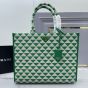 Large Prada Symbole embroidered fabric handbag
