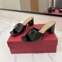 Valentino VLOGO SIGNATURE PATENT LEATHER SLIDE SANDAL