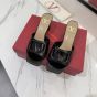Valentino VLOGO SIGNATURE PATENT LEATHER SLIDE SANDAL