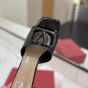 Valentino VLOGO SIGNATURE PATENT LEATHER SLIDE SANDAL