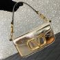 Valentino SMALL VALENTINO GARAVANI LOCÒ METALLIC CALFSKIN SHOULDER BAG