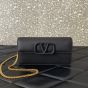 Valentino VLOGO SIGNATURE GRAINY CALFSKIN WALLET WITH CHAIN