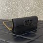 Valentino VLOGO SIGNATURE GRAINY CALFSKIN WALLET WITH CHAIN