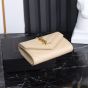 YSL CASSANDRE MATELASSÉ SMALL ENVELOPE WALLET IN GRAIN DE POUDRE LEATHER
