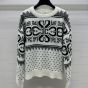 Celine crew neck sweater in fair isle wool and cashmere