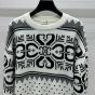 Celine crew neck sweater in fair isle wool and cashmere