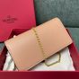 Valentino VLOGO SIGNATURE GRAINY CALFSKIN WALLET WITH CHAIN