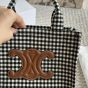 Celine SMALL CABAS THAIS IN VICHY TEXTILE AND CALFSKIN
