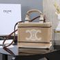 Celine SMALL CABAS THAIS IN STRIPED TEXTILE WITH TRIOMPHE