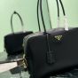 Prada Large Re-Nylon and leather top-handle bag with padlock