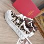 Valentino ONE STUD XL LOW-TOP SNEAKER IN NAPPA LEATHER AND TOILE ICONOGRAPHE FABRIC