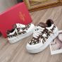 Valentino ONE STUD XL LOW-TOP SNEAKER IN NAPPA LEATHER AND TOILE ICONOGRAPHE FABRIC