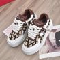 Valentino ONE STUD XL LOW-TOP SNEAKER IN NAPPA LEATHER AND TOILE ICONOGRAPHE FABRIC