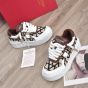 Valentino ONE STUD XL LOW-TOP SNEAKER IN NAPPA LEATHER AND TOILE ICONOGRAPHE FABRIC