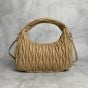 MIU MIU Wander matelassé nappa leather hobo bag