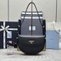 Prada Arqué leather shoulder bag with flap