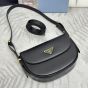 Prada Arqué leather shoulder bag with flap