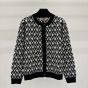 Valentino WOOL CARDIGAN WITH TOUTE LA V JACQUARD PATTERN