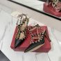 Valentino ROCKSTUD GRAINY LEATHER ANKLE STRAP PUMP
