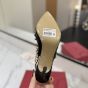 Valentino ROCKSTUD GRAINY LEATHER ANKLE STRAP PUMP