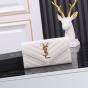 YSL CASSANDRE MATELASSÉ LARGE FLAP WALLET IN GRAIN DE POUDRE LEATHER