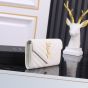 YSL CASSANDRE MATELASSÉ LARGE FLAP WALLET IN GRAIN DE POUDRE LEATHER