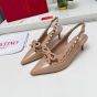 Valentino ROCKSTUD BOW SLINGBACK PATENT LEATHER PUMP
