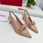 Valentino ROCKSTUD BOW SLINGBACK PATENT LEATHER PUMP