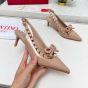 Valentino ROCKSTUD BOW SLINGBACK PATENT LEATHER PUMP