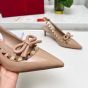 Valentino ROCKSTUD BOW SLINGBACK PATENT LEATHER PUMP