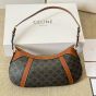 CELINE STRIPED HOBO IN TRIOMPHE CANVAS & CALFSKIN
