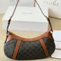 CELINE STRIPED HOBO IN TRIOMPHE CANVAS & CALFSKIN