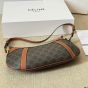 CELINE STRIPED HOBO IN TRIOMPHE CANVAS & CALFSKIN