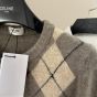 Celine cardigan in argyle alpaca wool