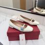 Valentino MARY-JANE PRESHOES BALLERINA IN KIDSKIN WITH JEWEL BUTTON 20MM