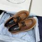 Prada Laced leather loafers