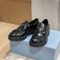 Prada Chocolate brushed leather loafers