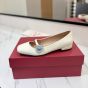Valentino MARY-JANE PRESHOES BALLERINA IN KIDSKIN WITH JEWEL BUTTON 20MM