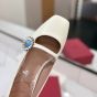 Valentino MARY-JANE PRESHOES BALLERINA IN KIDSKIN WITH JEWEL BUTTON 20MM