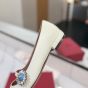 Valentino MARY-JANE PRESHOES BALLERINA IN KIDSKIN WITH JEWEL BUTTON 20MM