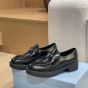 Prada Chocolate brushed leather loafers