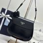 Medium Prada Cleo brushed leather shoulder bag