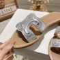 CELINE TRIOMPHE MULE in Metalized Calfskin