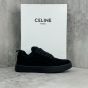 CELINE HUNTINGTON LOW LACE-UP SNEAKER in SUEDE CALFSKIN AND MESH
