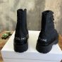 CELINE BULKY LACED UP BOOT in NYLON AND SHINY BULL