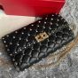 Valentino ROCKSTUD SPIKE NAPPA LEATHER CROSSBODY CLUTCH BAG