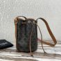 Celine SMALL DRAWSTRING BAG IN TRIOMPHE CANVAS AND CALFSKIN