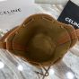 Celine SMALL DRAWSTRING BAG IN TRIOMPHE CANVAS AND CALFSKIN