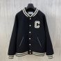 celine teddy jacket in textured wool